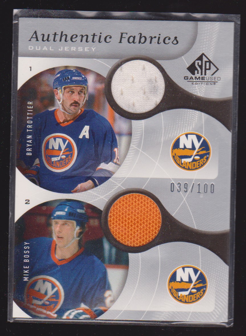 2005-06 SP Game Used Authentic Fabrics Dual #NY Bryan Trottier (image for) 2005-06 SP Game Used Authentic Fabrics Dual #NY Bryan Trottier